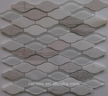 Small lantern glass mix marble backsplash mosaic bathroom kitchen tile