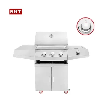 Freestanding Outdoor Kitchen Cabinets Quality Gas Grill Portable Barbecue Grill 2 in 1 BBQ Grill
