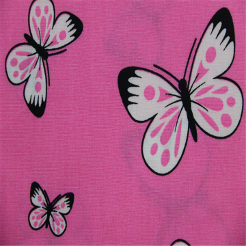 Pink Butterfly Printed With Cotton Poplin Fabric