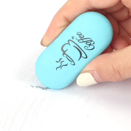 Oval Shaped Cartoon Soap Eraser for Kids