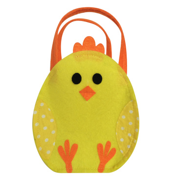 Felt fabric Easter candy bag with chick modeling