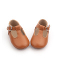  fashion t-bar shoes Brown T Bar Mary Jane Baby Dress Shoes Factory