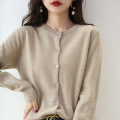 Women's Crewneck Button Down Sweater Cardigan