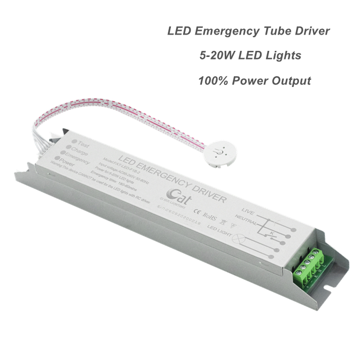 Bouton de test externe 100% Pilo à LED d'urgence d'alimentation