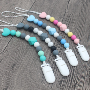 DIY Handmade Crochet Wooden Beads Baby Stroller Accessories Pacifier Clip Beads Handmade Baby Wooden Teething Crochet for sale