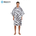 Zeein Custom Digital Print MicroFiber Adult Surf Poncho Hooded Towel Poncho