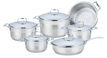 Juego de utensilios de cocina de borde ancho de acero inoxidable
