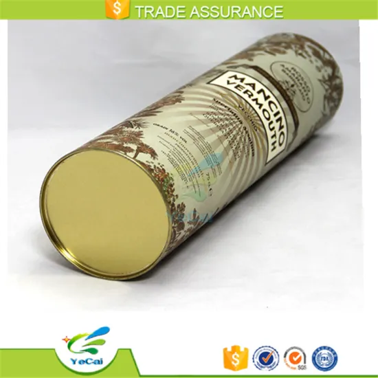Custom Logo cylinder shaped cardboard wine bottle packaging box holder for wine glass