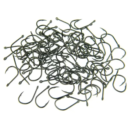 High Carbon Steel Fishing Hooks Black 1000pcs/Bag with Ring - Quality Fishhooks