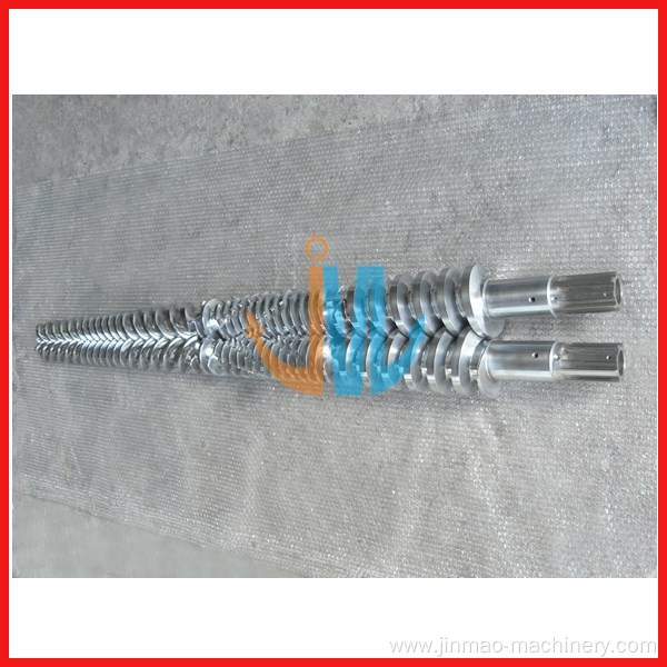 Conical plastic extruder screw and barrel