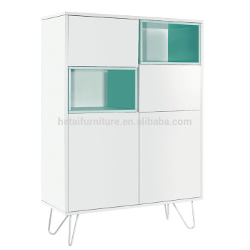 MDF wooden high board, high cabinet with drawers