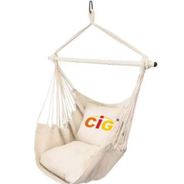 Comfortable and Durable Hanging Rope Swing Hammock Chair with 2 Seat Cushions - Superior Quality Cotton Weave