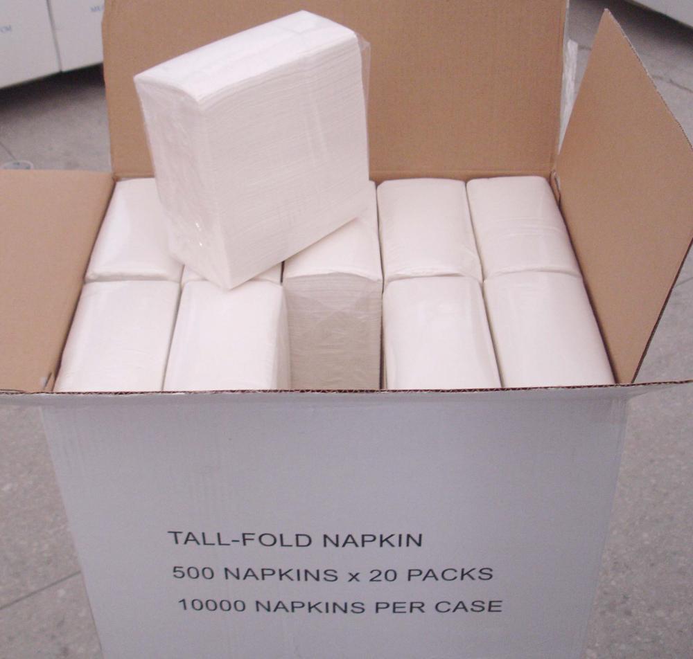 1-Ply White Paper Napkins Tall-Fold 7