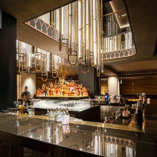 Modern Luxury Bar Counter Decoration Pendant Light - Custom Long Glass Hanging Chandelier