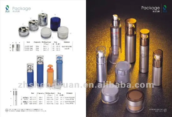 cream jar and lotion bottle with round shape