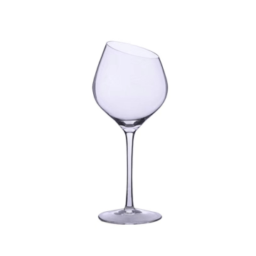 Modern Hand-Blown Crystal Wine Glass Set of 3 with Long Handles - 14.5 oz for Red Wine
