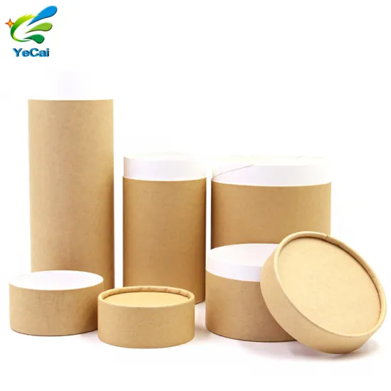 Guangzhou manufacturer strong kraft cardboard paper tube , 100% recycled custom paper tube packaging with lid