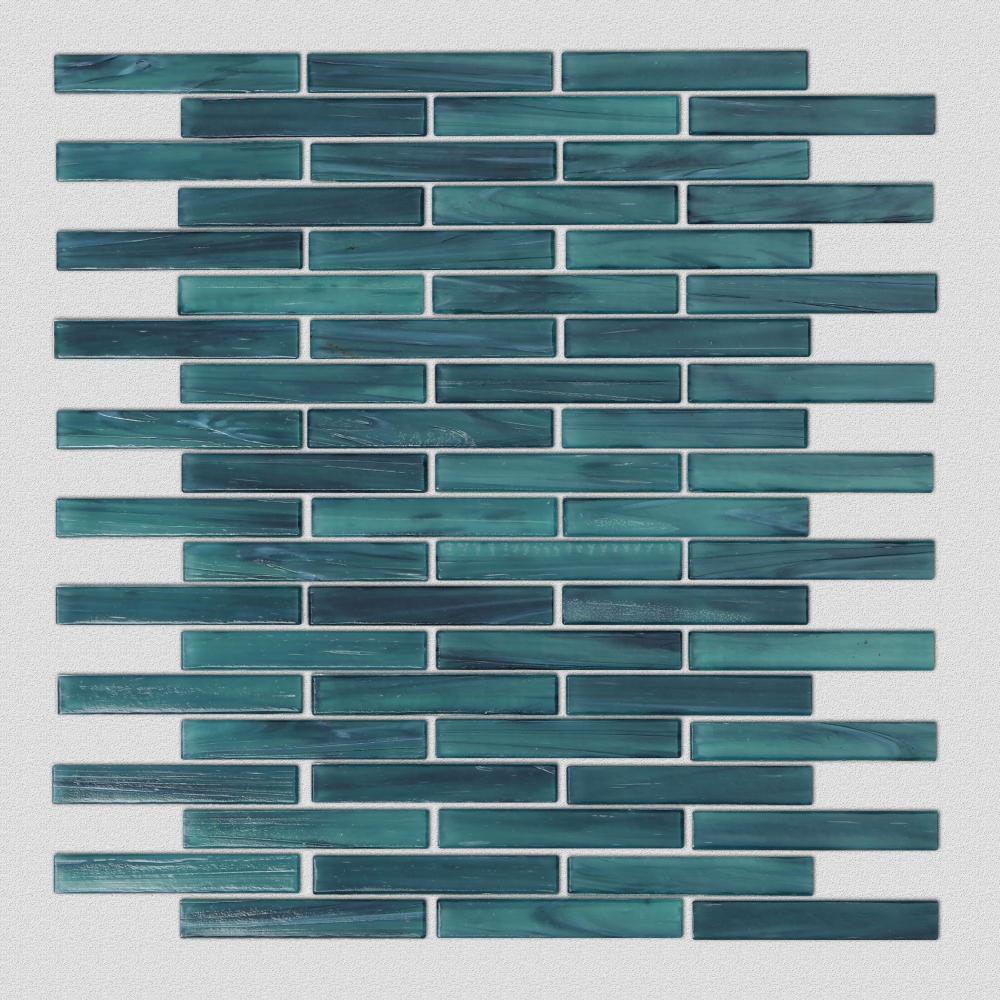 Green Glass Mosaic Tiles For Kitchen Decoration Design