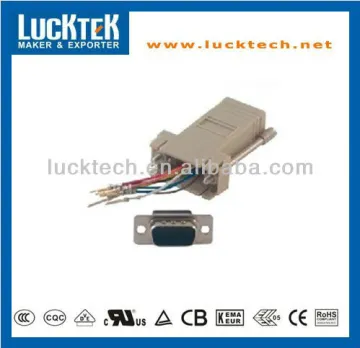 DB09 male to RJ45 female modular adapter