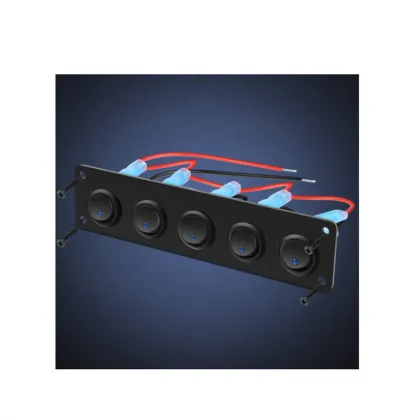 5Gang 3 Pin Rocker Switch PanelOn-Off Toggle Switches