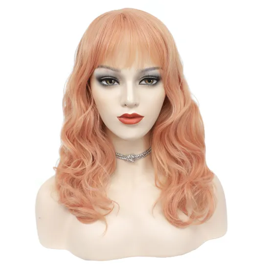 X-TRESS Best Quality Orange Synthetic Hair Wig With Bangs High Temperature Fiber For Women Wigs Machine Made Natural Hair Wigs