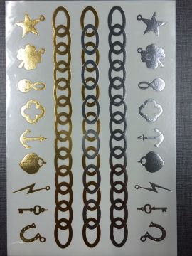 MetallicTattoo Metalllic Bracelet Tattoo Necklace Tattoo