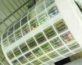 Custom hologram running number adhesive sticker