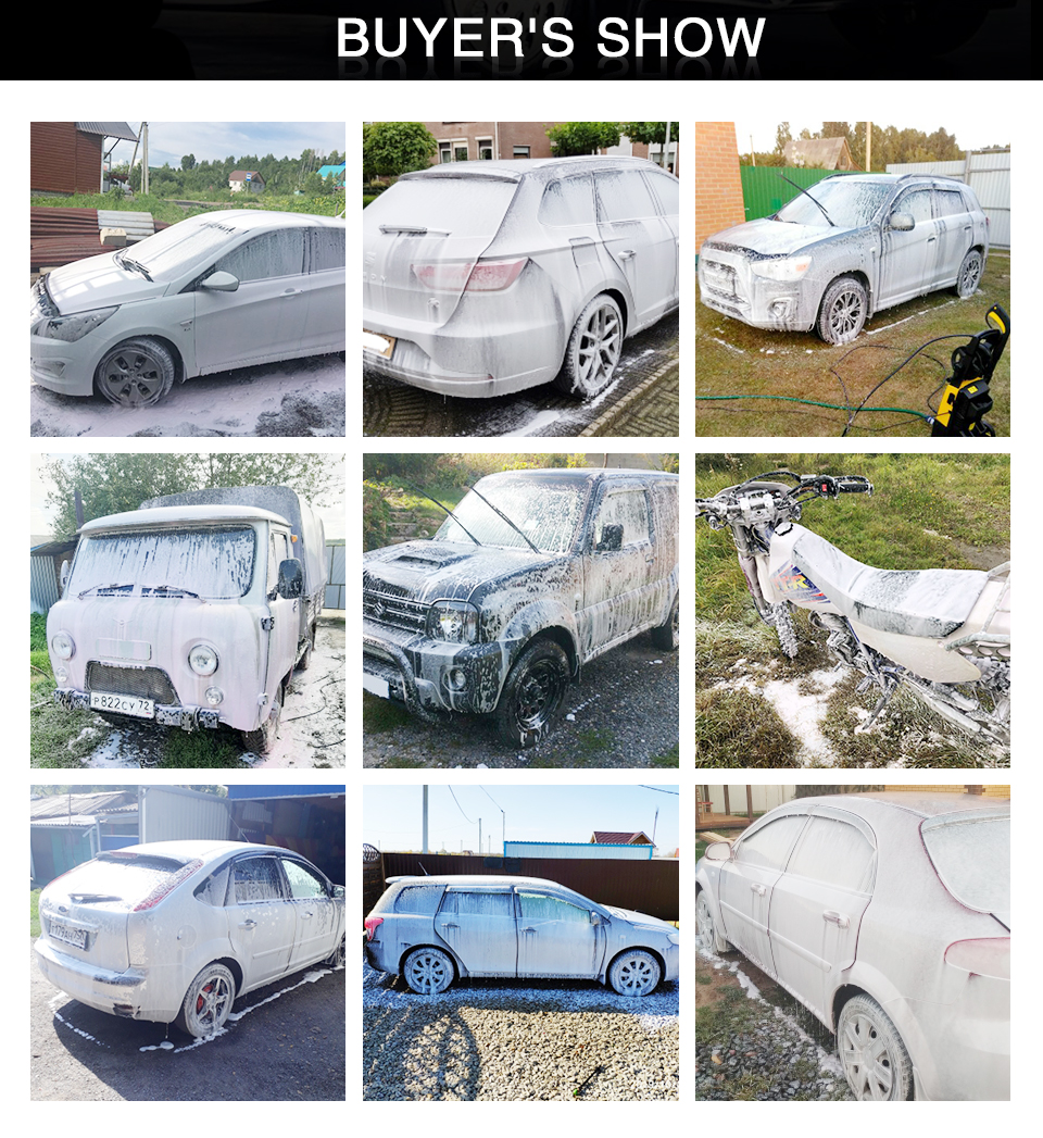 غسل السيارات غسل الثلج الرغوة مع أنواع مختلفة