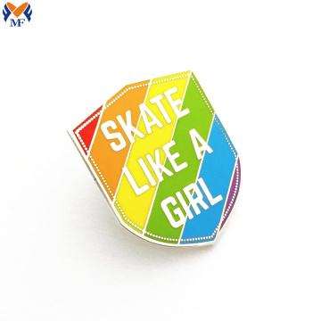 Custom hard enamel rainbow pin