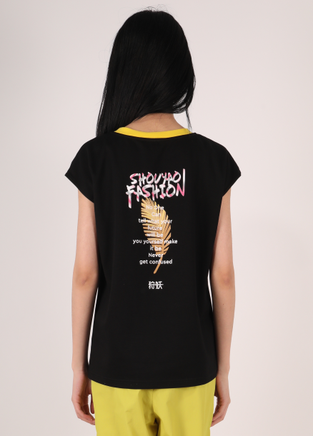 BASIC T-SHIRT WITH CONTRAST RIB