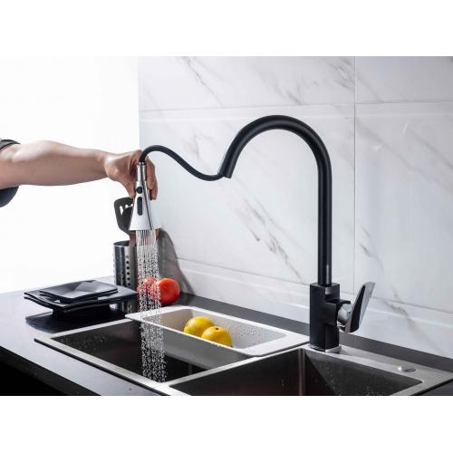 Modern Style Brass Pull Down Sink Kitchen Faucet