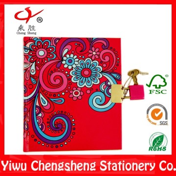 beautiful cover custom notebook with key and lock