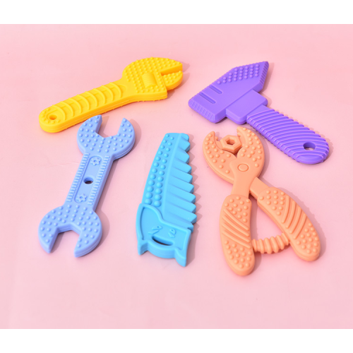 Nouveaux jouets de dentition texturé en silicone doux en silicone