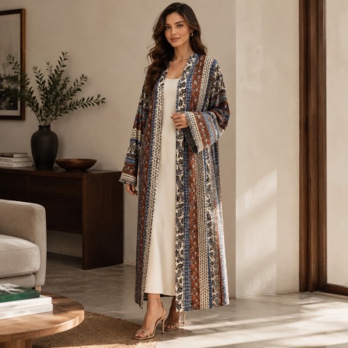 طرح گل آرایی آستین گشاد Abaya