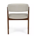 Modern Upholstered Solid Walnut Dining Armchair