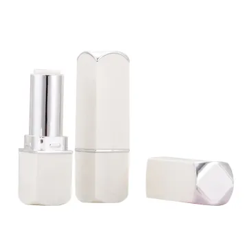 White Lip Balm Tube Empty Square Lipstick Container