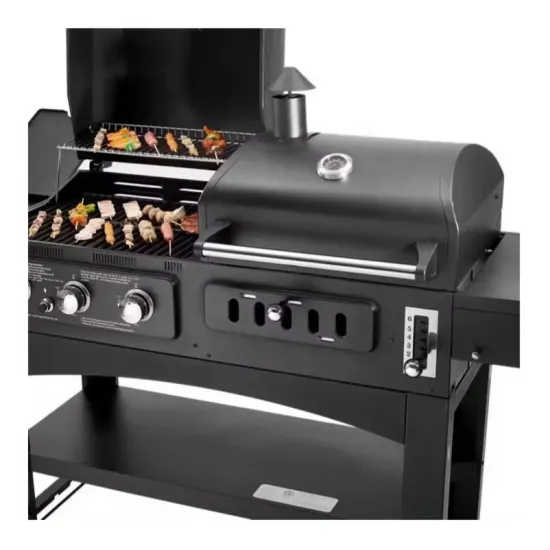 Commercial Gas and Charcoal BBQ Grills Outdoor BBQ Rotisserie Cold Rolled Plate Barbecue Grill 2 in 1 Gas Charcoal BBQ Grill