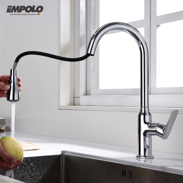 Plated Chrome Pull Down Kitchen Faucet - Torneira Gourmet Sink Mixer