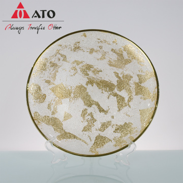 Elegent Gold Rim Plate Glass Charger Dinner Plate