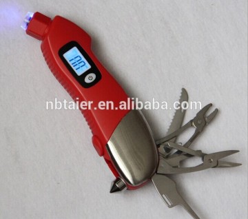 3 in 1 Multifunctional Tire Gauge LCD Digital/Tire Pressure Measure/Tyre Gauge, Multifunctional Tool and emergency hammer
