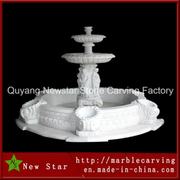 White Antique Marble Stone Carving Water Fountain (NS-303)