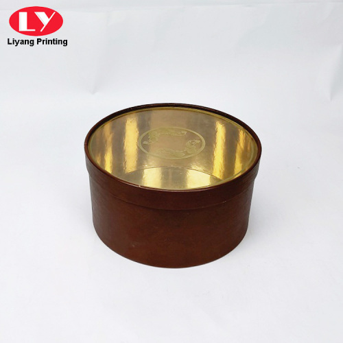 Dark Brown Big Window Round Box