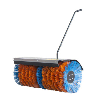 EPA Full Gear Walk-Behind Hand Road Snowplow with Large Roller Brush Snow Sweeper