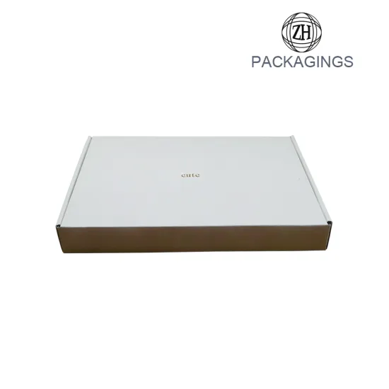 White cardboard corrugated gold stamping box