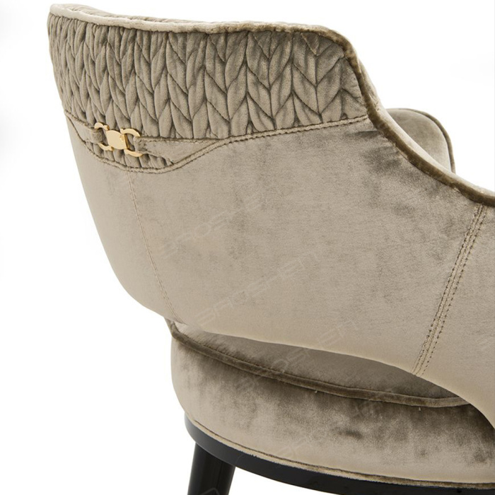 cadeira de jantar de veludo de luxo