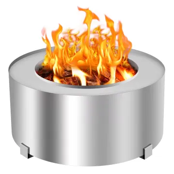 Smokeless Outdoor Bonfire Fire Pit: Stainless Steel Round Wood Burning Stove for Patio, Backyard