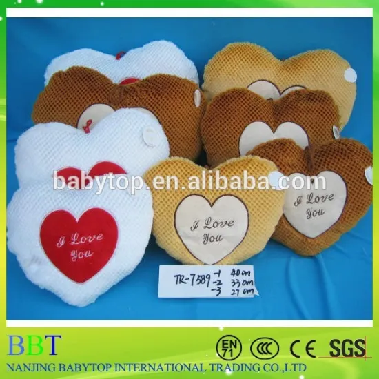 Supplier plush stuffed valentine red heart shaped pillow soft sofa pillow