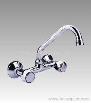 260mmx60mm X Dia.23mmx Dia.18mm Brass Dual Handles Chrome Plated In Wall Faucet For Kitchen 