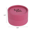Caixa redonda de pestana rosa com logotipo personalizado