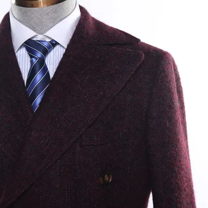 Unique Design coat men wool fashion double-breasted wool coat for men winter long jacket overcoat men winter coat